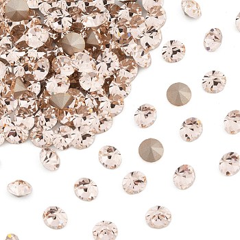 Preciosa&reg MAXIMA Crystal Round Stones, Czech Crystal, Dura Foiling, Round(431 11 615 Chaton), 00530 Gold Quartz, SS29(6.15~6.35mm)