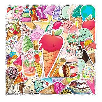 Waterproof PVC Plastic Sticker Labels, Self-adhesion, for Card-Making, Scrapbooking, Diary, Planner, Cup, Mobile Phone Shell, Notebooks, Ice Cream Pattern, 2.5~4.5cm