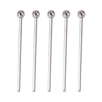 304 Stainless Steel Ball Head pins, Stainless Steel Color, 20x0.7mm, 21 Gauge, Head: 1.8mm