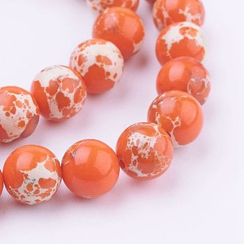 Synthetic Imperial Jasper Beads Strands, Dyed, Round, 10mm, Hole: 1mm, about 38pcs/strand, 15.35 inch(39cm)