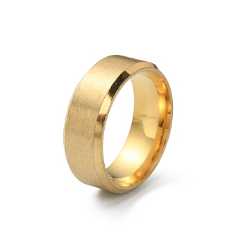 201 Stainless Steel Plain Band Ring for Men Women, Matte Gold Color, US Size 9 3/4(19.5mm)