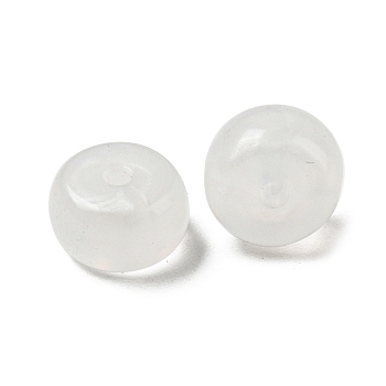 Opaque Acrylic Bead, Rondelle, White, 8x5mm, Hole: 1.6mm