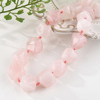 Natural Rose Quartz Nuggets Beaded Necklaces for Women Men, 20.08~21.26 inch(51~54cm)