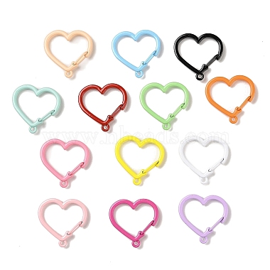 Mixed Color Heart Alloy Keychain Clasps