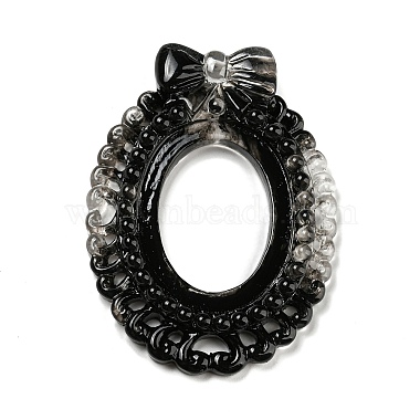 Black Oval Resin Cabochons