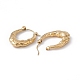 Ионное покрытие (ip) 304 текстурированная овальная серьга-кольцо из нержавеющей стали для женщин(EJEW-G314-08G)-2