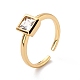 Square Cubic Zirconia Cuff Ring for Her(RJEW-C017-11G-RS)-3