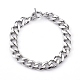 304 Stainless Steel Curb Chains Bracelets & Dangle Huggie Hoop Earrings Sets(SJEW-JS01176)-4