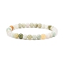 Natural Jadeite Round Beaded Stretch Bracelet, Gemstone Jewelry for Women, Inner Diameter: 2-1/4 inch(5.8cm), Beads: 6~6.5mm