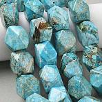 Natural Magnesite Beads Strands, Dyed, Faceted, Rhombus, Turquoise, 20~21x15~16x15~16mm, Hole: 1.4mm, about 19pcs/strand, 15.43''(39.2cm)(GG-CBA6BAC-F06)