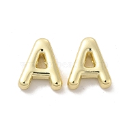 Alloy Beads, Long-Lasting Plated, Cadmium Free & Lead Free, Letter, Letter.A, 14x12x4.5mm, Hole: 2mm(PALLOY-E024-28A-LG)