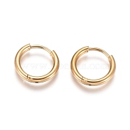 Ion Plating(IP) 304 Stainless Steel Huggie Hoop Earrings, Hypoallergenic Earrings, with 316 Surgical Stainless Steel Pin, Golden, 12 Gauge, 14x2mm, Pin: 1mm(EJEW-F111A-14mm-G)