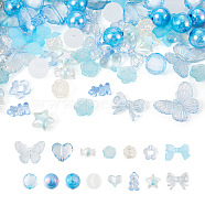 DIY Beads Jewelry Making Finding Kit, Including Acrylic & Plastic Beads, Heart & Butterfly & Bear & Flower & Star, Deep Sky Blue(DIY-BT0001-52)