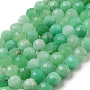 Natural Chrysoprase Beads Strands, Faceted, Round, 6mm, Hole: 0.8mm, about 63~79pcs/strand, 14.92~15.12''(37.9~38.4cm)(G-A097-A15-09)