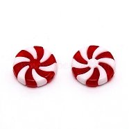 Acrylic Beads, DIY Accessories, Christmas Theme, Flat Round, Red, 23x6mm, Hole: 1.6mm(OACR-CJC0004-02)