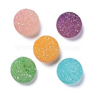 Natural Druzy Agate Cabochons, Dyed, Flat Round, Mixed Color, 10x3mm(G-L553-43A)