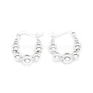 925 Sterling Silver Hoop Earrings for Women, with S925 Stamp, Round, Silver, 17.7x17.5x3~6mm(EJEW-P231-92P)