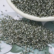 MIYUKI Delica Beads Small, Cylinder, Japanese Seed Beads, 15/0, (DBS0048) Silver Lined Light Gray, 1.1x1.3mm, Hole: 0.7mm, about 3500pcs/10g(X-SEED-J020-DBS0048)
