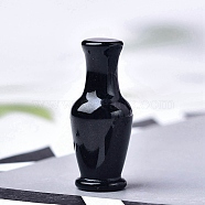 Natural Obsidian Carved Healing Vase Figurines, Reiki Energy Stone Display Decorations, 48x20mm(PW-WG21325-08)
