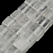 Natural Quartz Crystal Beads Strands, Rock Crystal Beads, Cube, 6~6.5x6~6.5x6~6.5mm, Hole: 1.2mm, about 63~64pcs/strand, 15''~15.16''(38.1~38.5cm)(G-Q1008-B20)