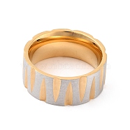 Titanium Steel Finger Rings, Wide Band Rings, for Men, Golden, 9mm, Inner Diameter: 17.3mm(RJEW-C019-01G)