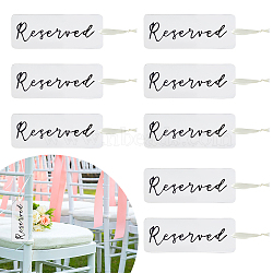Acrylic Reserved Hanging Signs, with Single Face Satin Ribbon, Clear, 275mm(HJEW-PH01556)