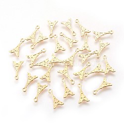 304 Stainless Steel Charms, Eiffel Tower, Golden, 12x7x1.2mm, Hole: 1mm(X-STAS-E447-15G)