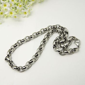 304 Stainless Steel Necklaces, with Lobster Claw Clasps, Stainless Steel Color, 20.08 inch(51cm)