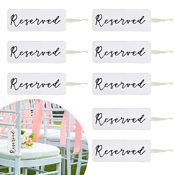 Acrylic Reserved Hanging Signs, with Single Face Satin Ribbon, Clear, 275mm