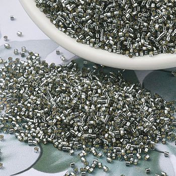 MIYUKI Delica Beads Small, Cylinder, Japanese Seed Beads, 15/0, (DBS0048) Silver Lined Light Gray, 1.1x1.3mm, Hole: 0.7mm, about 3500pcs/10g