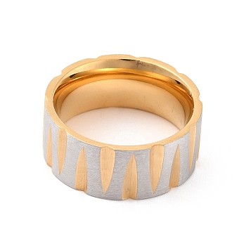 Titanium Steel Finger Rings, Wide Band Rings, for Men, Golden, 9mm, Inner Diameter: 17.3mm