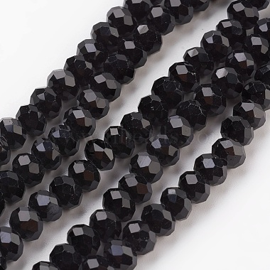 6mm Black Abacus Glass Beads