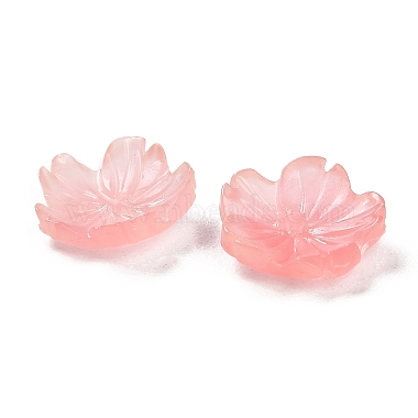 perles synth&eacute;tiques teintes en corail(CORA-P008-01B-02)-3