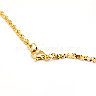 Fashionable 304 Stainless Steel Cable Chain Necklace Making(STAS-A028-N081G)-3