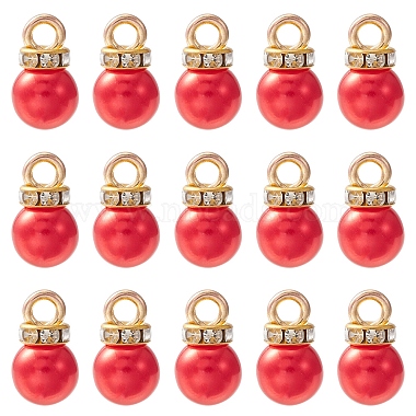 Golden FireBrick Round ABS Plastic Charms