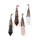Natural & Synthetic Mixed Gemstone Big Pointed Pendants(G-I278-03)-1