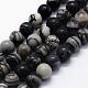 Natural Black Silk Stone/Netstone Beads Strands(X-G-I199-11-10mm)-1