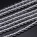 Round Natural Grade A Quartz Crystal Bead Strands, Clear, 8mm, Hole: 1.2mm, about 49pcs/strand, 15.5 inch(G-H1648-8mm-01N-A-01)