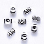 Non-Tarnish 316 Stainless Steel Ear Nuts, Butterfly Earring Backs for Post Earrings, Stainless Steel Color, 6x4x3mm, Hole: 0.9mm(STAS-S113-001-01)