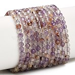 Natural Purple Phantom Quartz Purple Lodolite Quartz Beads Strands, Faceted, Round, 4mm, Hole: 0.8mm, about 107pcs/strand, 15.35 inch(39cm)(G-C262-A01-4mm)