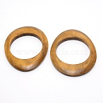 Wooden Handles Replacement, for Handmade Bag Handbags Purse Handles, Oval, Light Brown, 15x12x1.2cm, Inner Diameter: 8.5cm(FIND-WH0067-13A)