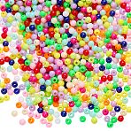 35G Opaque Acrylic Beads, Round, Mixed Color, 4mm(OACR-SZ0001-60)