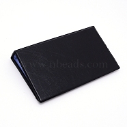 PU Leather Business Card Stroage Book, with PVC Card Sleeve, Rectangle, Black, 18.7x11x3.6cm(AJEW-WH0162-15)