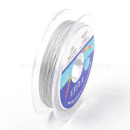 Tiger Tail Beading Wire, 7-Strand Bead Stringing Wire, Nylon Coated Stainless Steel Wire, Silver, 26 Gauge, 0.4mm, about 32.8 Feet(10m)/roll(TWIR-R007-0.4mm-02)