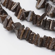 Natural Coconut Triangle Bead Strands, Coconut Brown, 8~9x8~9x2~5mm, Hole: 1mm, about 110pcs/strand, 15.4 inch(X-COCB-O003-02)