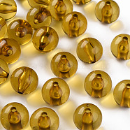 Transparent Acrylic Beads, Round, Goldenrod, 16x15mm, Hole: 2.8mm(X-MACR-S370-A16mm-737)