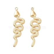 304 Stainless Steel Pendants, Snake, Real 18K Gold Plated, 33x9x1.5mm, Hole: 1.6mm(STAS-J400-30G)