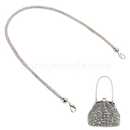 Alloy Rhinestone Bag Straps, with Lobster Claw Clasps, Platinum, 59x0.55cm(FIND-WH0111-443)