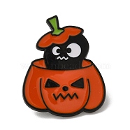 Halloween Enamel Pins, Alloy Brooches, Pumpkin, 29x23x1mm(JEWB-R270-01B)
