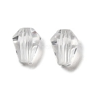 Glass Imitation Austrian Crystal Beads, Faceted, Diamond, Clear, 6x5mm, Hole: 1mm(GLAA-H024-13C-01)